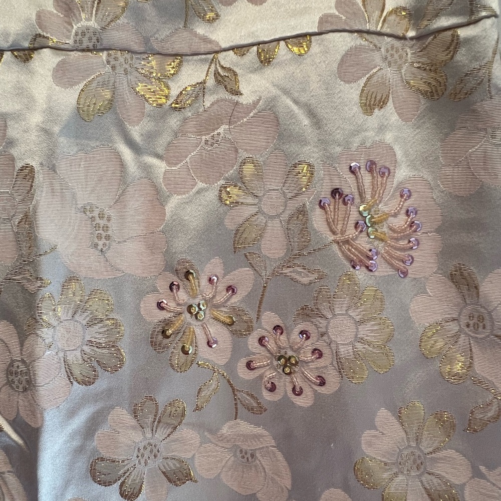 Banana Republic Pink Gold Metallic Silk Brocade Floral Pencil Skirt - Picture 4 of 13